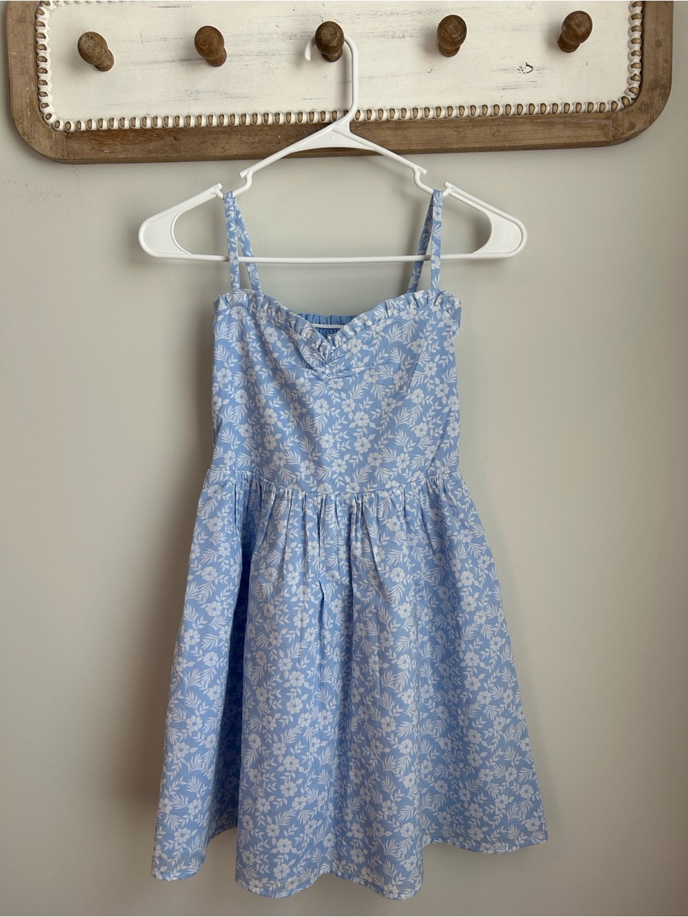 Janie and Jack Light Blue Floral Spaghetti-Strap Dress
